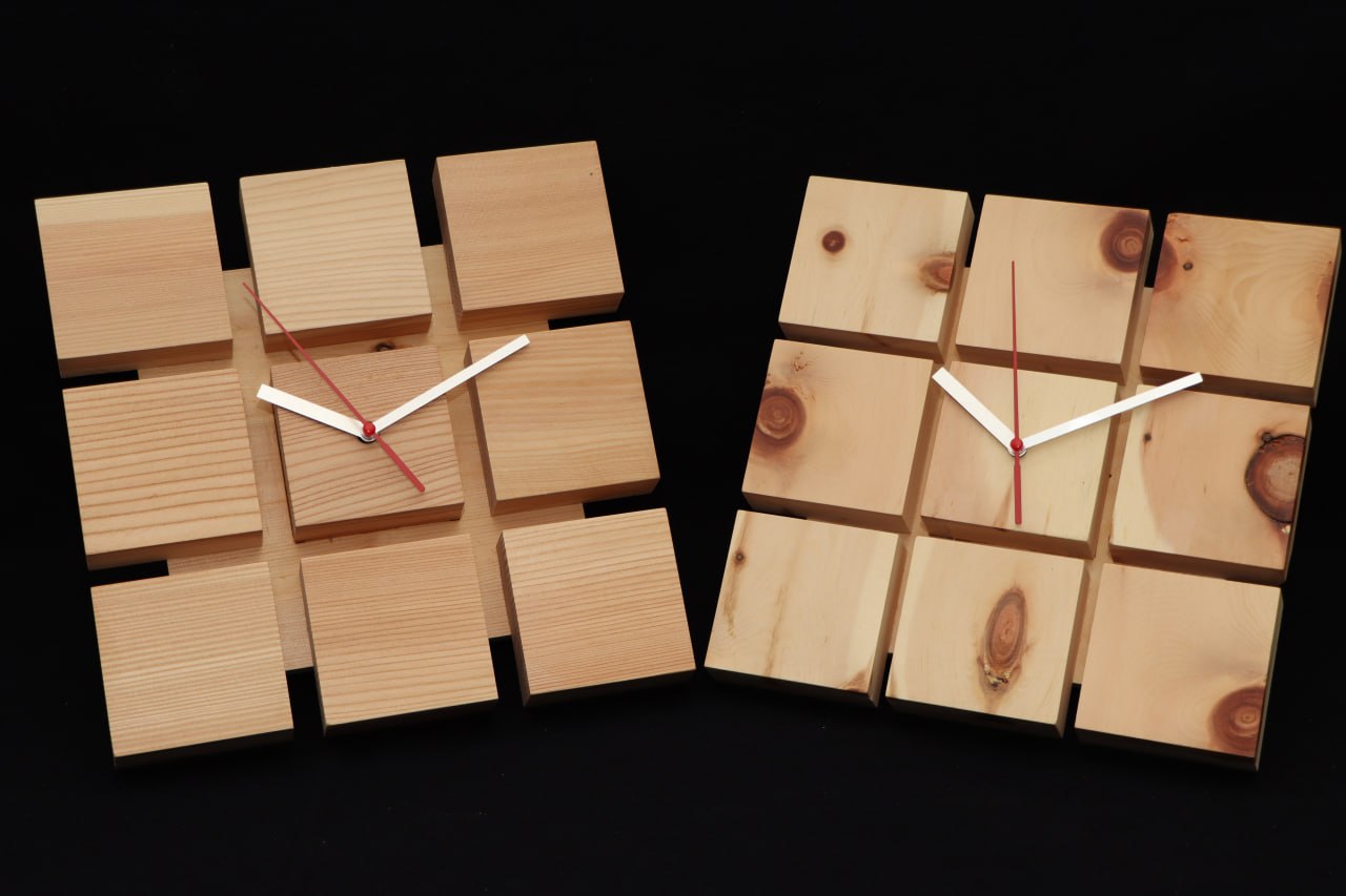 Wanduhr Blockdesign